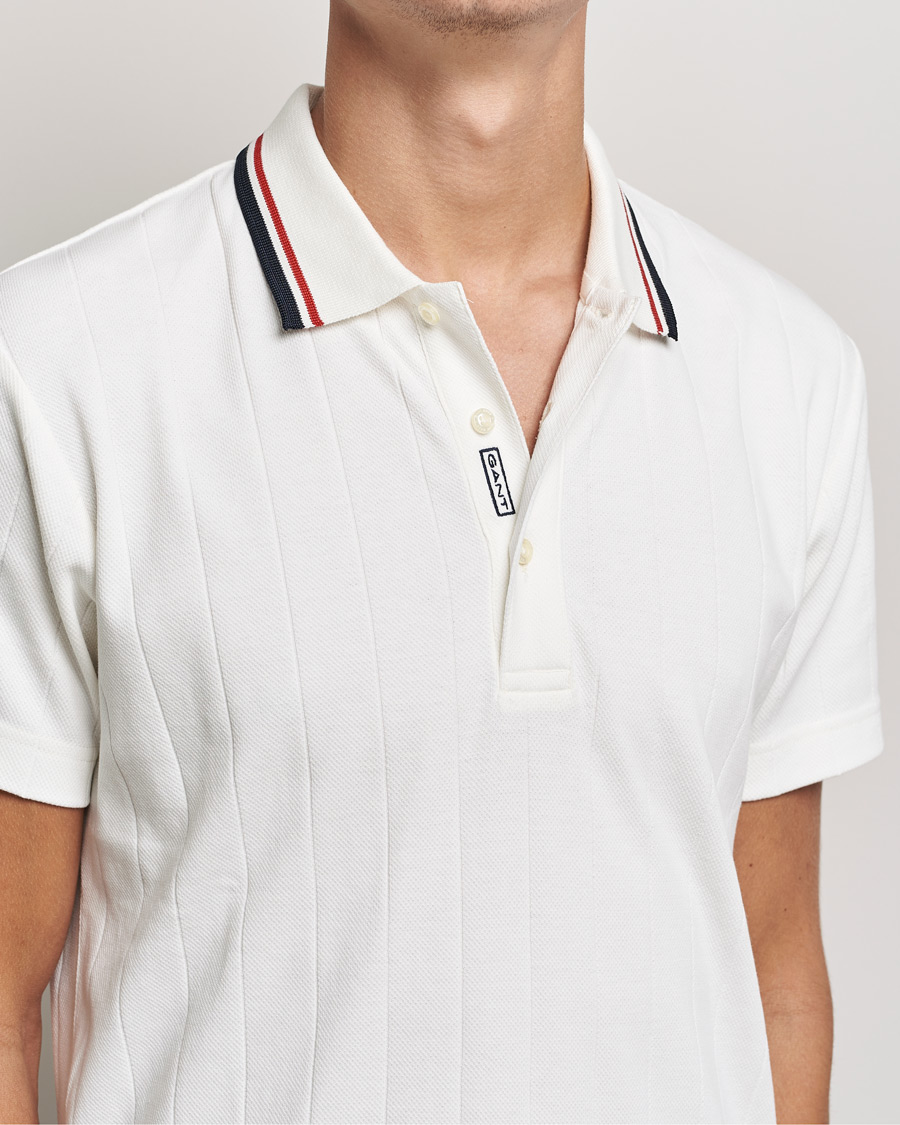 GANT Structued Knitted Polo at Caulk White