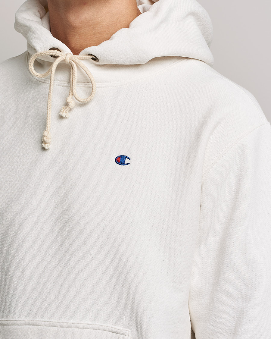 Champion rev weave hoodie on sale white