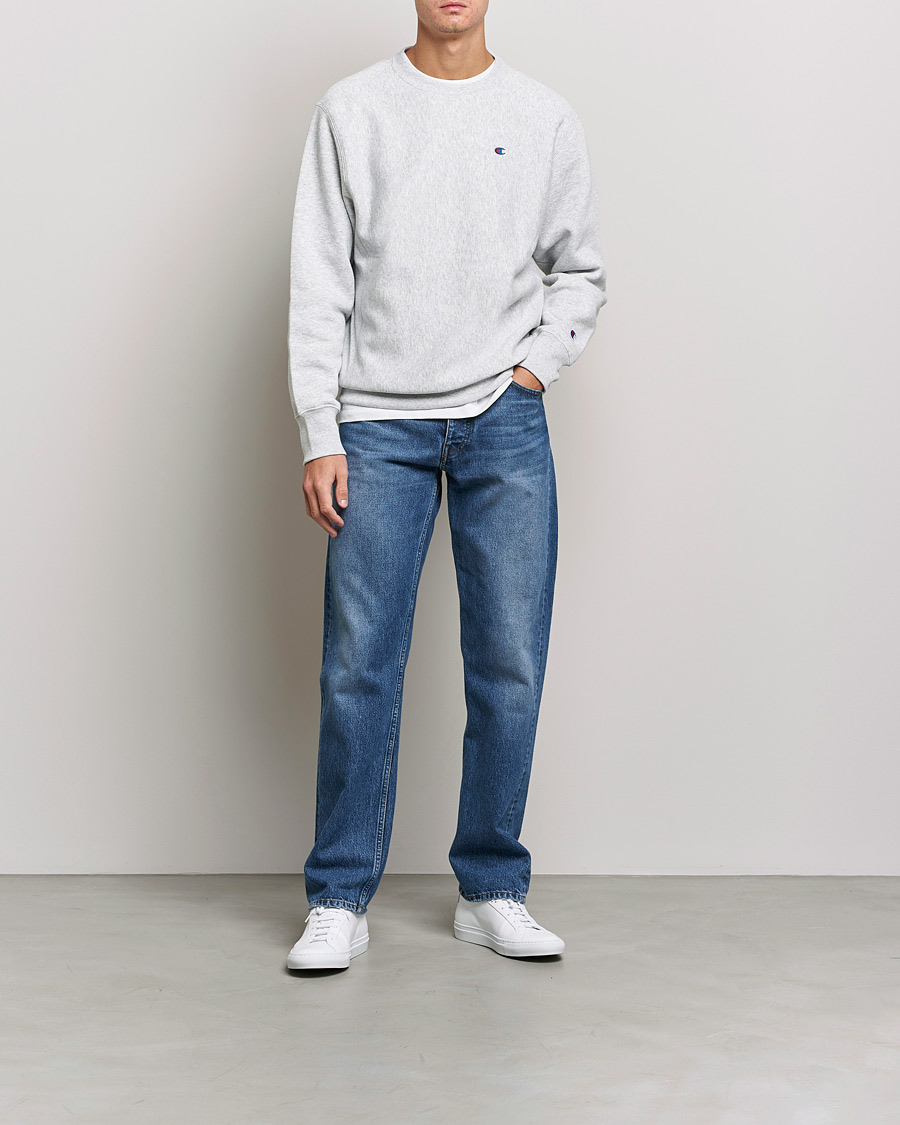 Champion sweater grey crew neck fleece best sale