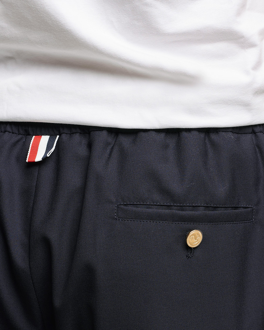 Thom Browne 4 Bar Wool Track Trousers Navy at CareOfCarl.com