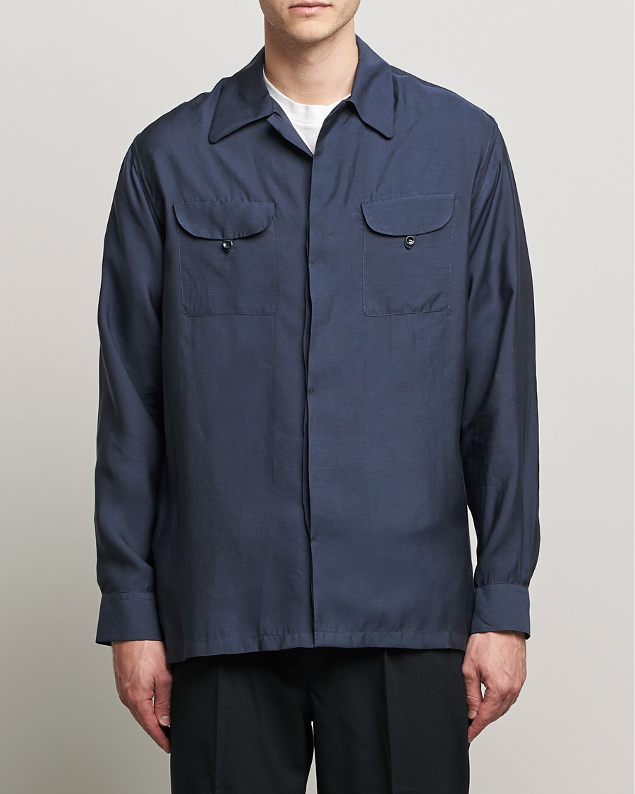 Giorgio Armani Double Pocket Overshirt Navy at CareOfCarl