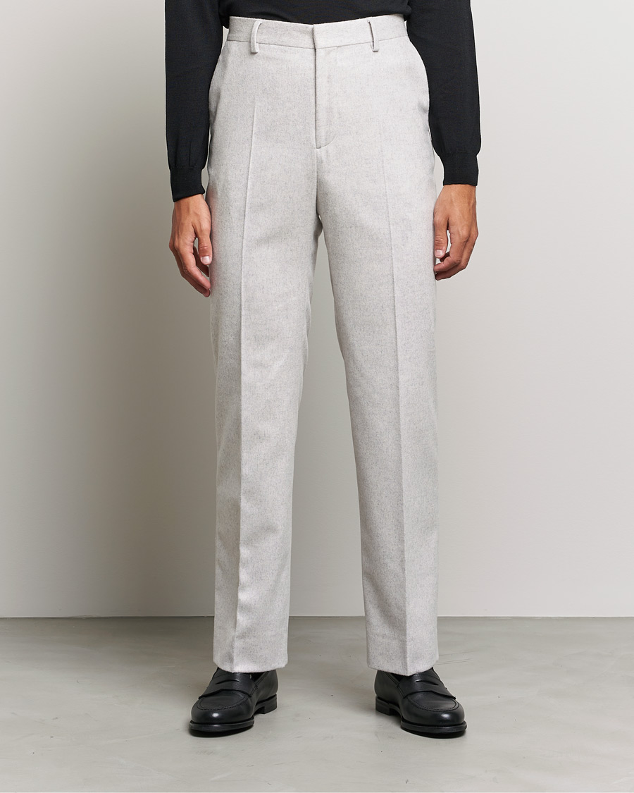 Canali Luxury Wool Flannel Trouser Light Grey