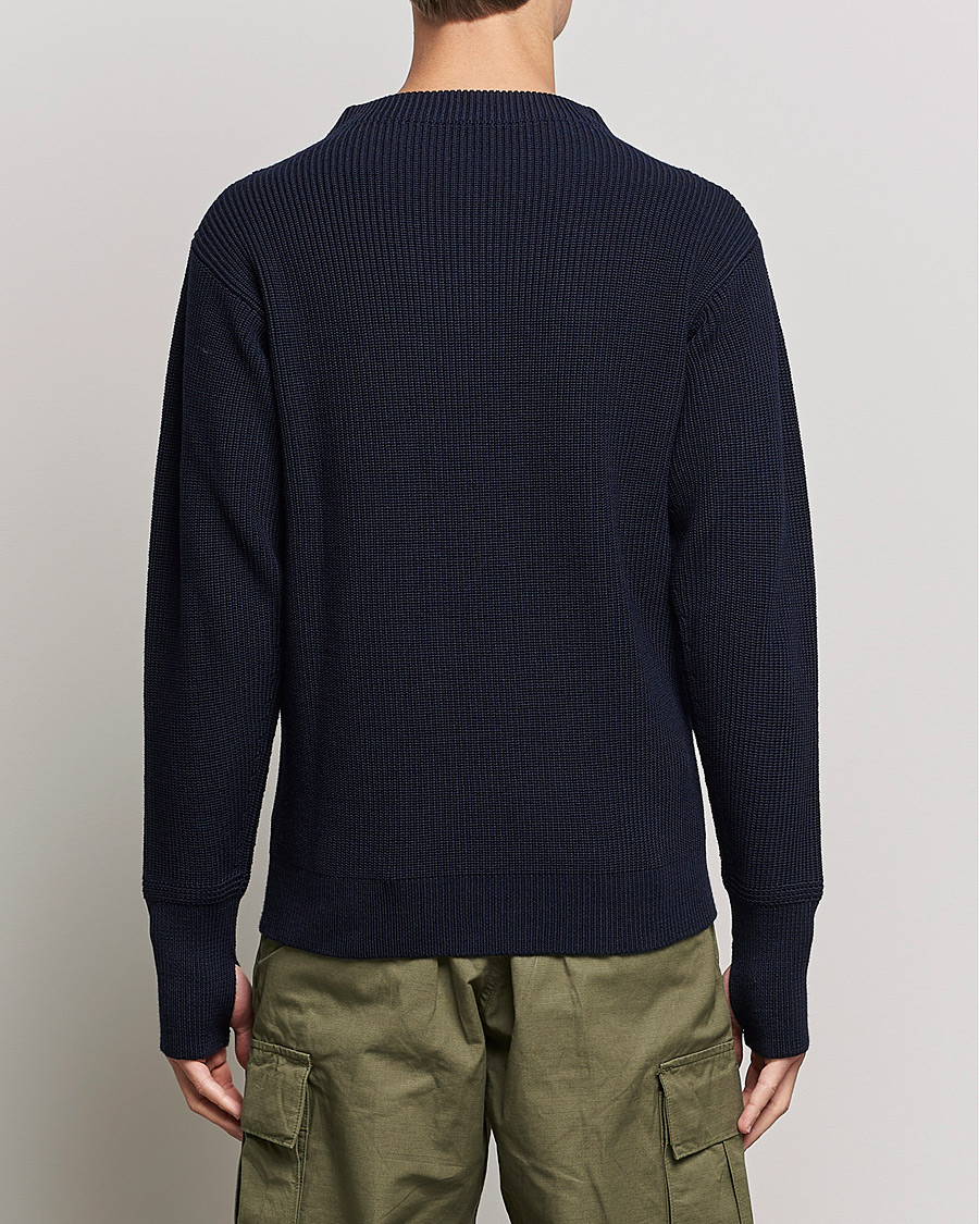 Andersen-Andersen Sailor Wool Crewneck Navy Blue at CareOfCarl.com