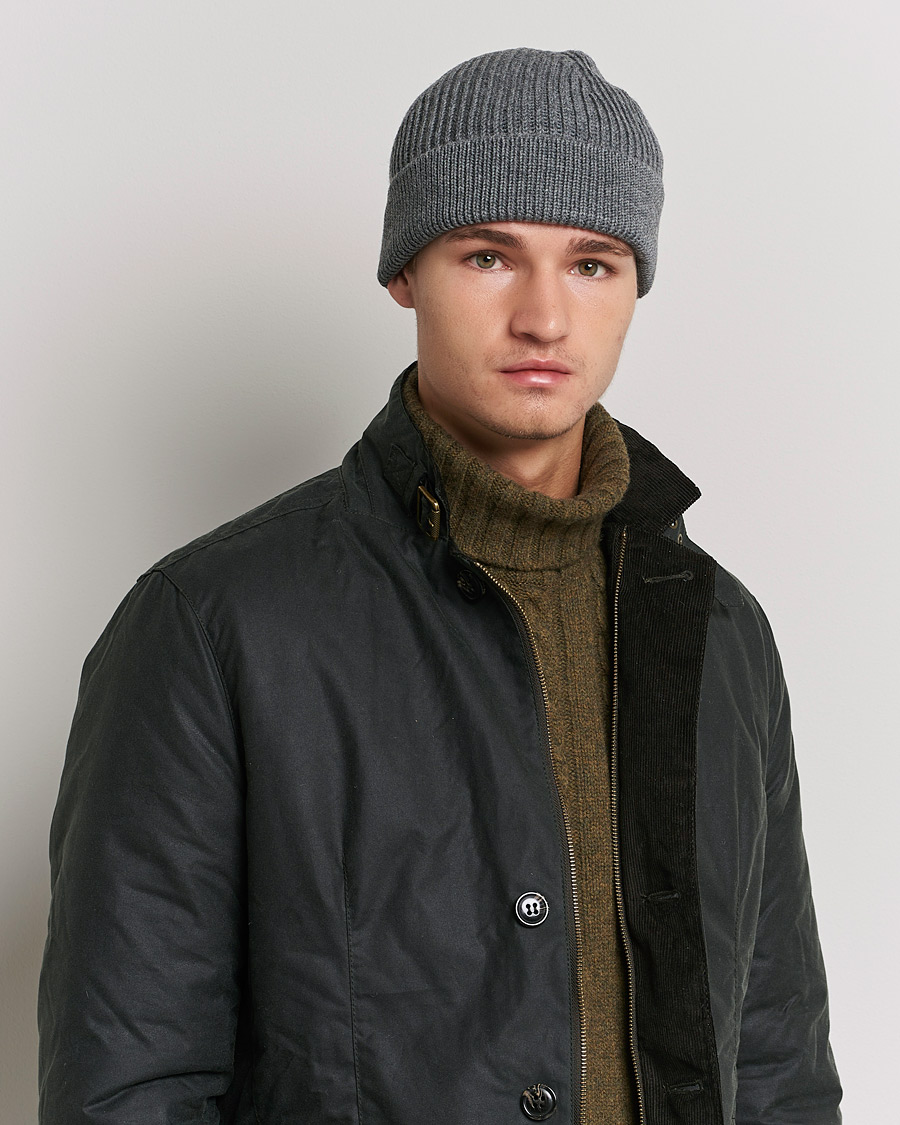 Andersen-Andersen Merino Wool Rib Beanie Grey at CareOfCarl.com