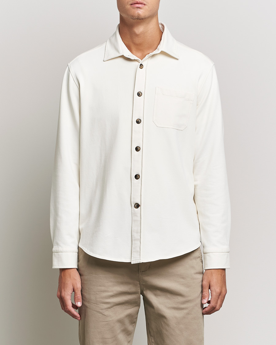 Morris Cotton Jersey Overshirt Off White at CareOfCarl.com