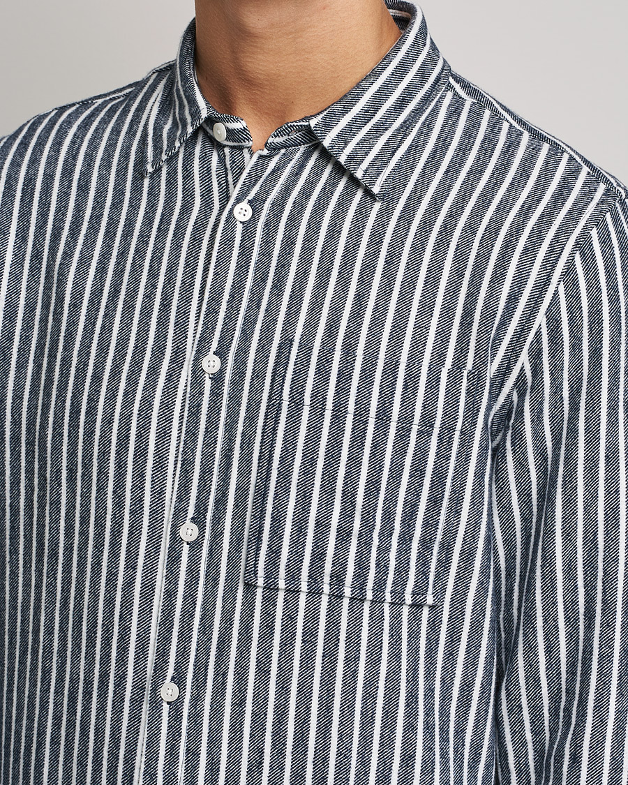 NN07 Arne Flannel Striped Shirt Blue/White at CareOfCarl.com