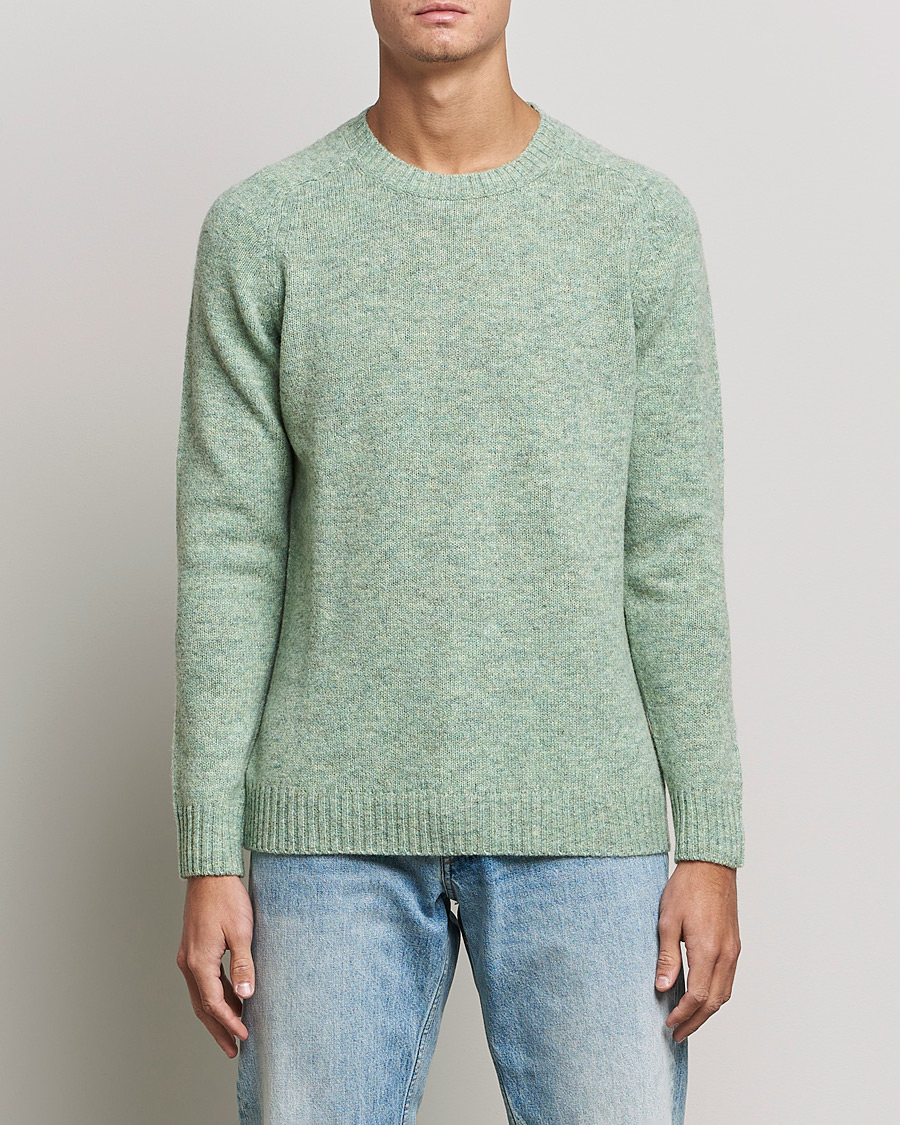 NN07 Nathan Brushed Crew Neck Dusty Green at CareOfCarl.com