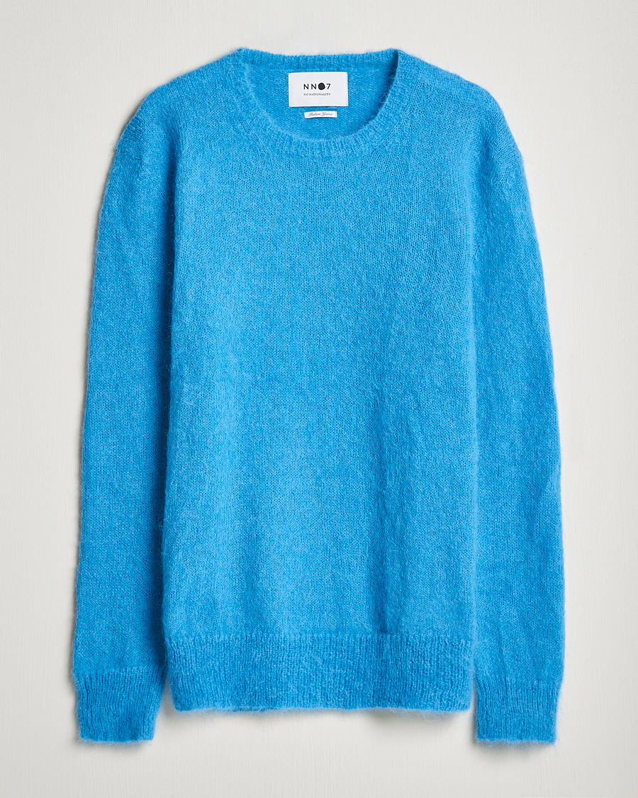 NN07 Walther Alpacka Mohair Knitted Sweater Azur Blue at