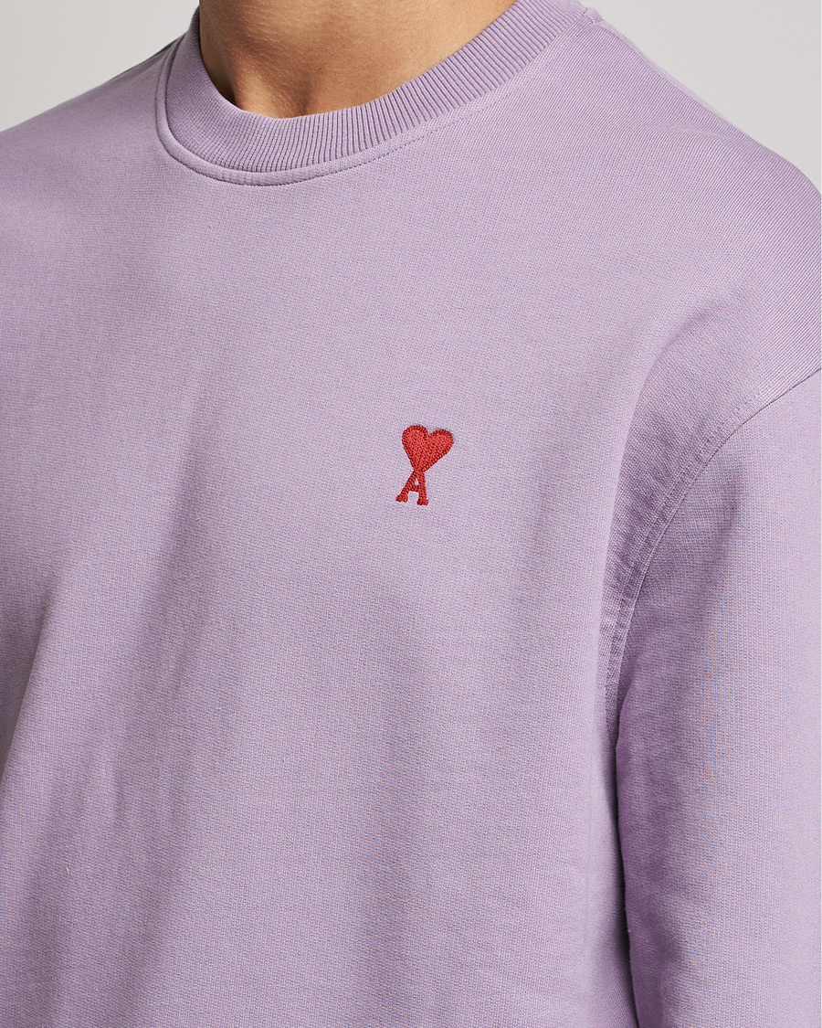 AMI Heart Logo Sweatshirt Washed Purple at