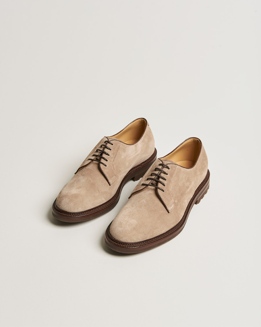Suede Derby Shoes in Beige - Brunello Cucinelli