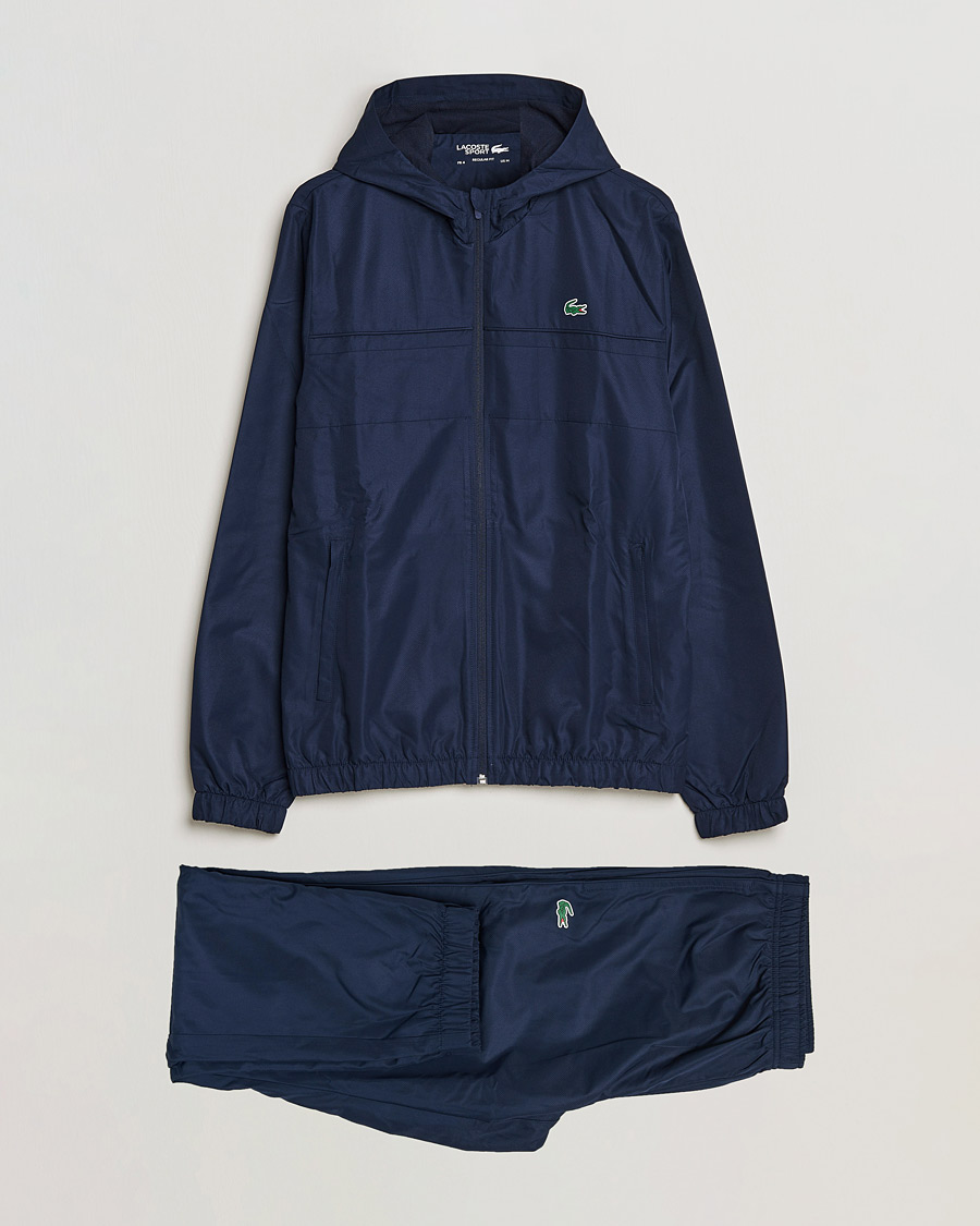 Navy blue lacoste store tracksuit