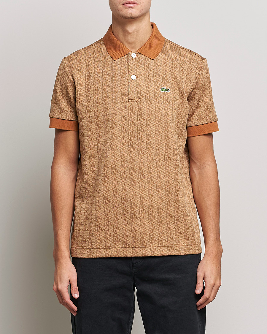 Lacoste Classic Fit Monogram Jacquard Polo Viennese at CareOfCarl