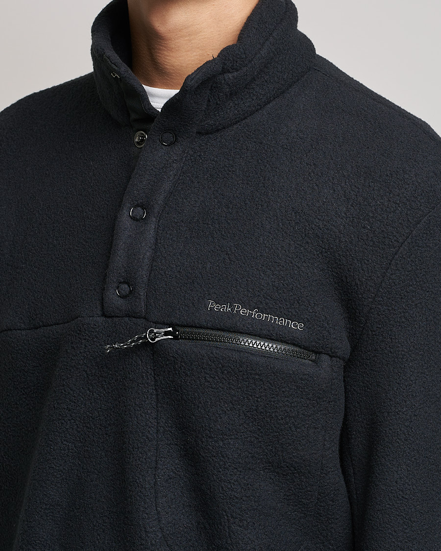 Peak Performance Fleece Snap T-Neck Black at CareOfCarl.com