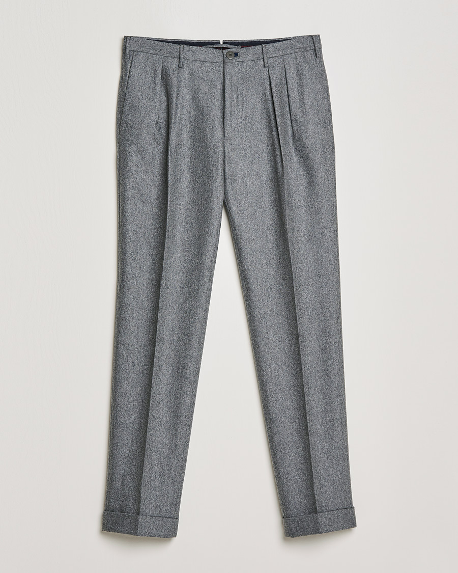 Custom tailored Trousers flannel light grey Blugiallo