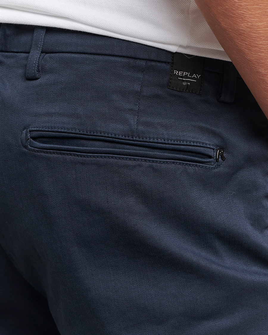 Replay Benni Hyperflex X-Lite Chinos Navy at CareOfCarl.com