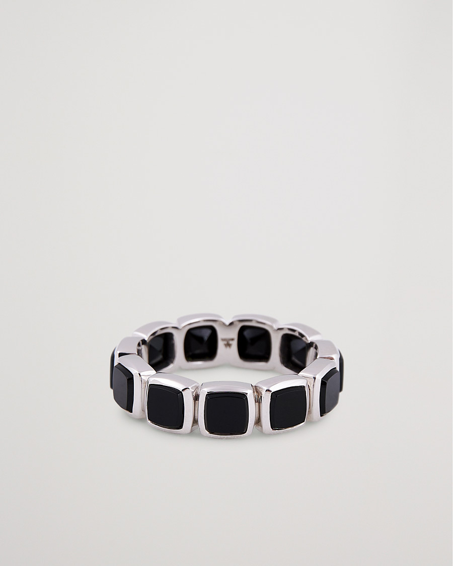 Tom Wood Cushion Band Black Onyx Ring Silver at CareOfCarl.com