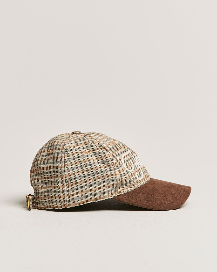 Golden Goose Deluxe Brand Alcantara Baseball Cap Brown Check at