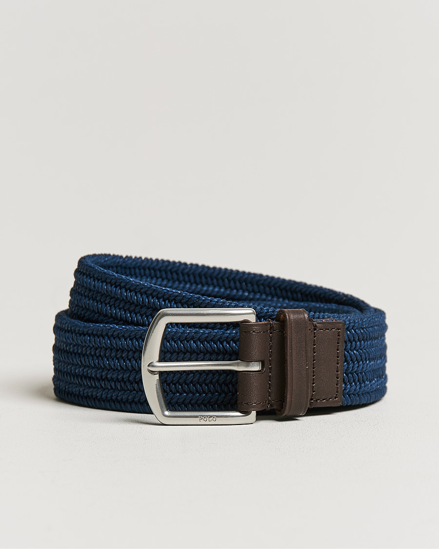 Polo Ralph Lauren Braided Cotton Elastic Belt Navy at CareOfCarl