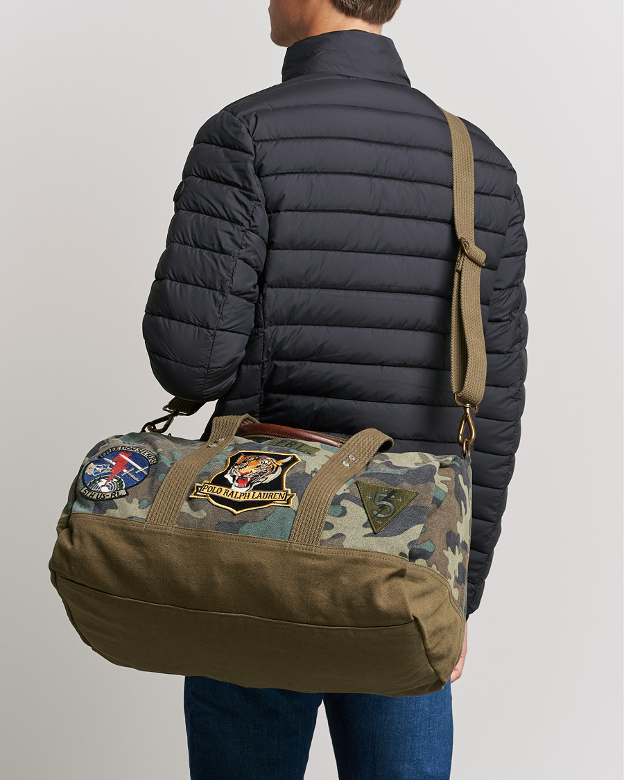 Polo Ralph Lauren Camo Canvas Duffle Bag Olive at CareOfCarl