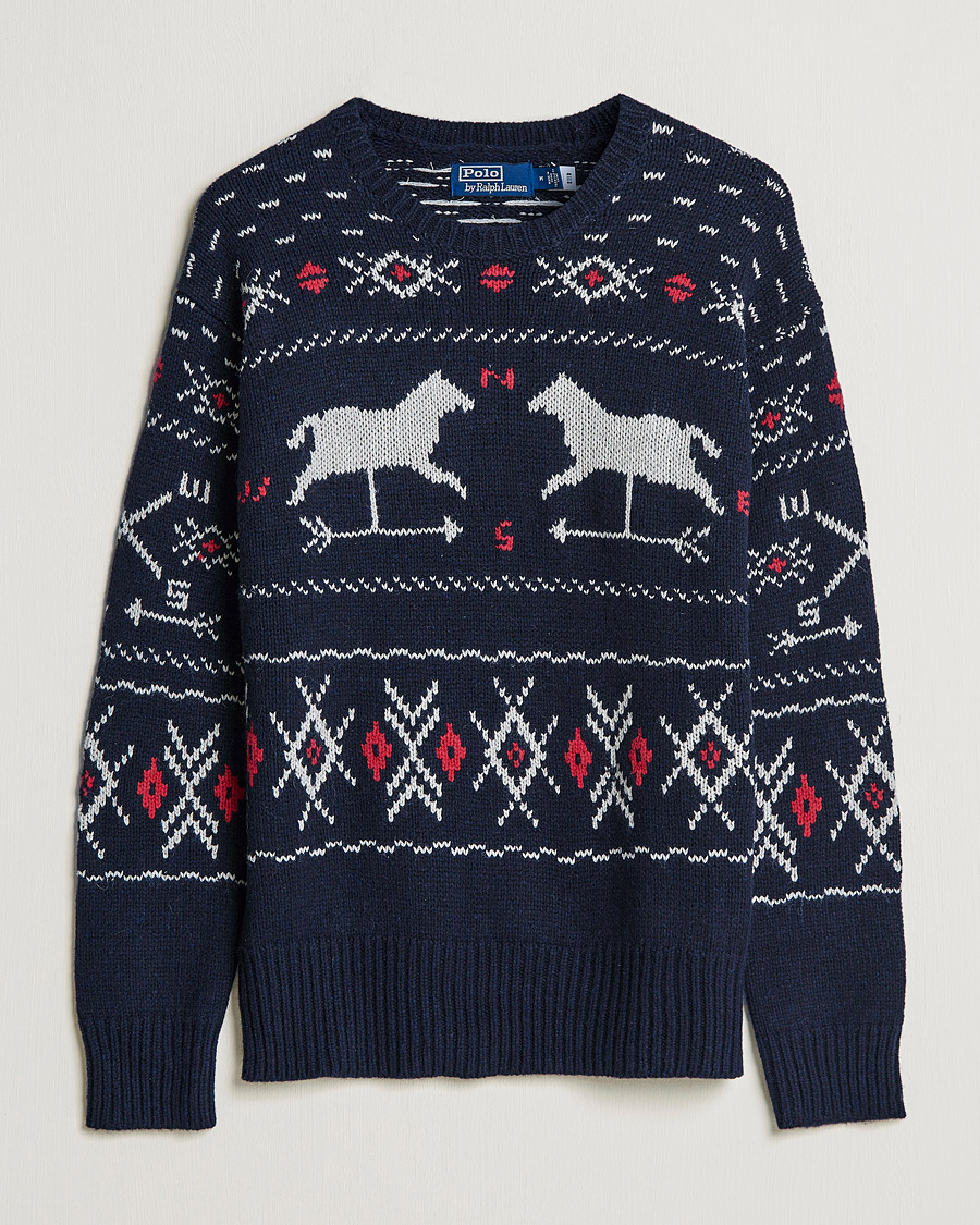 Polo Ralph Lauren Wool Winter Knitted Sweater Navy Multi at CareOfCarl