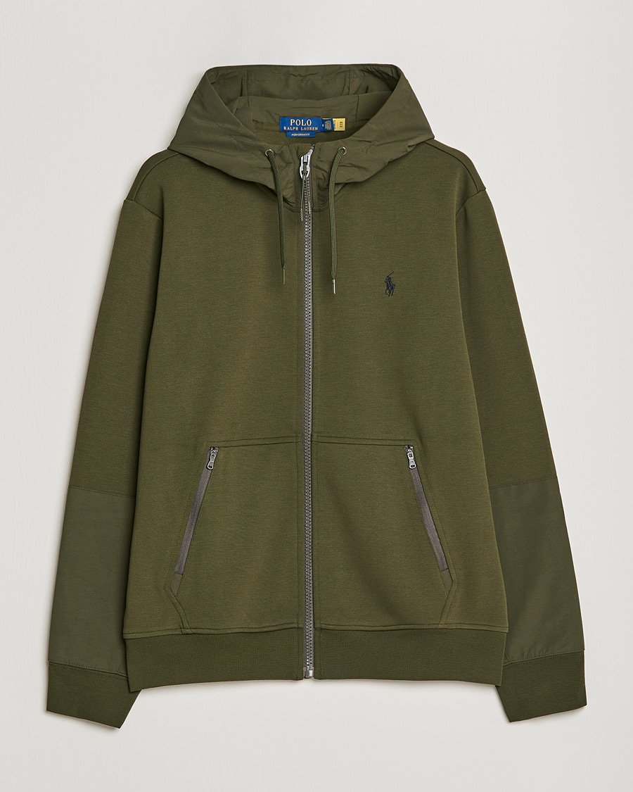 Polo Ralph Lauren Double Knit Full Zip Hoodie Army Olive at CareOfCarl