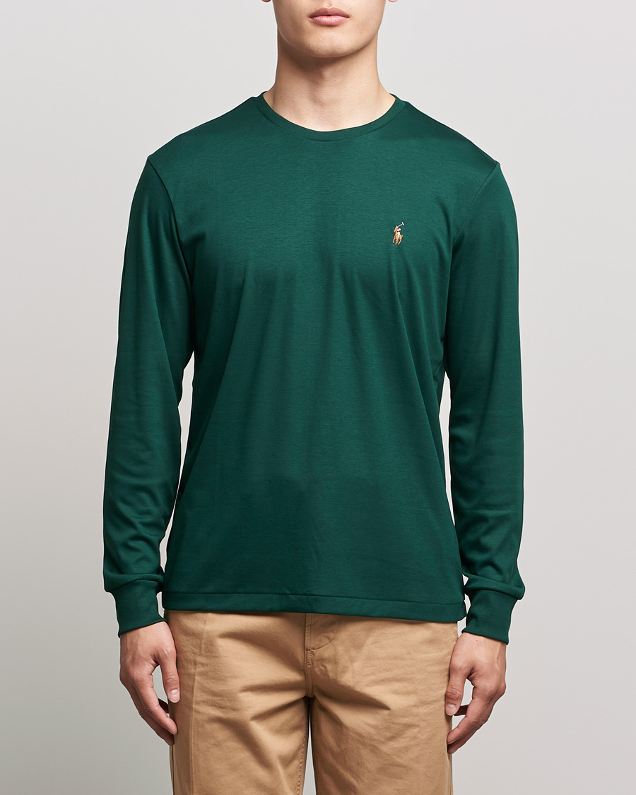 Polo Ralph Lauren Luxury Pima Cotton Long Sleeve Tee College Green