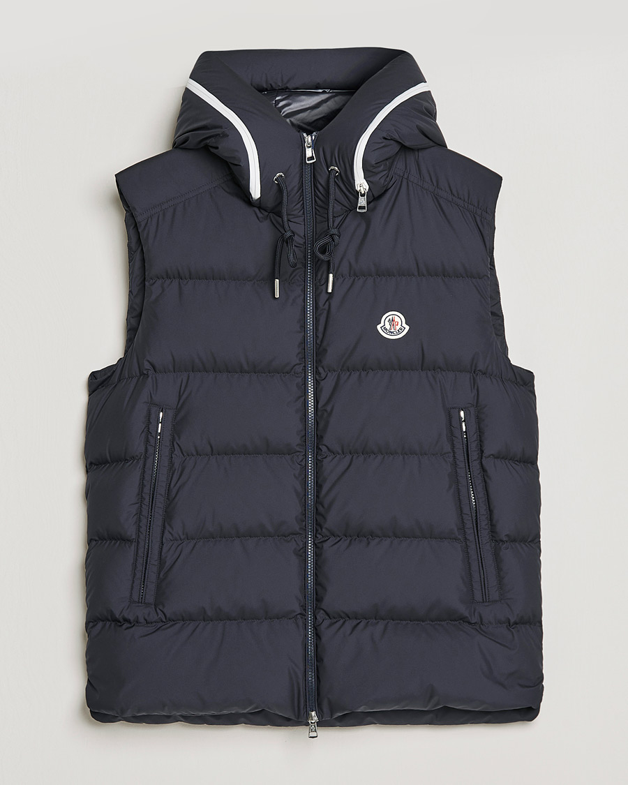 navy blue down vest