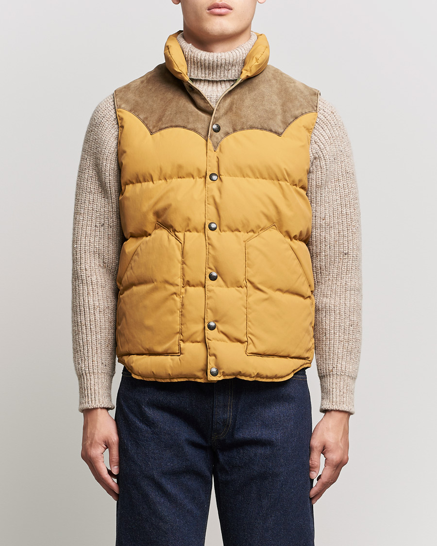 RRL Milburn Quilted Vest Mountain Yellow at CareOfCarl.com