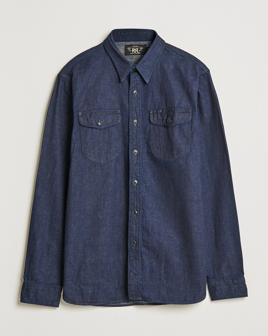 RRL Preston Denim Work Shirt Rinse Wash at CareOfCarl.com