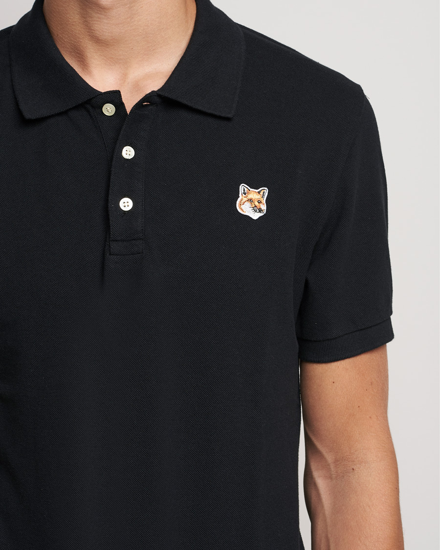 Maison Kitsuné Fox Head Polo Black at CareOfCarl.com