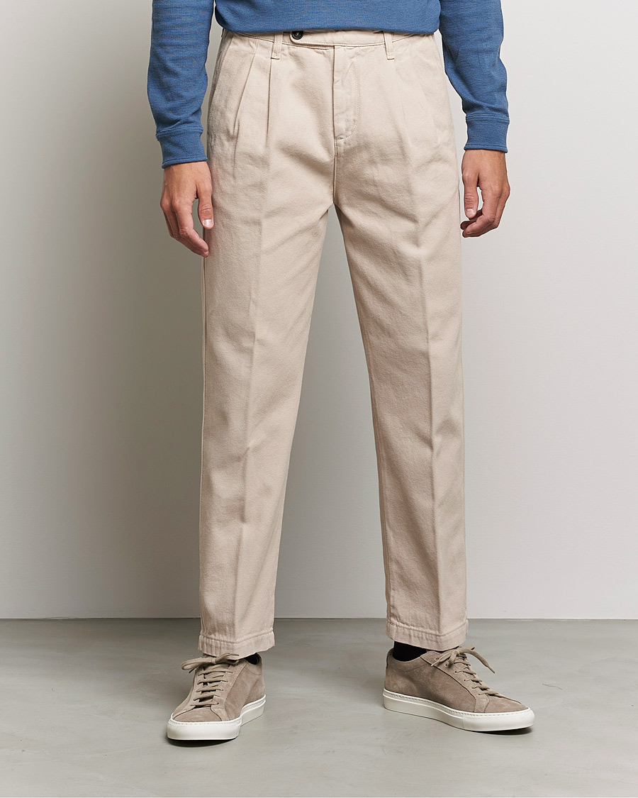 COS Pleated Chinos in Natural for Men  Lyst UK