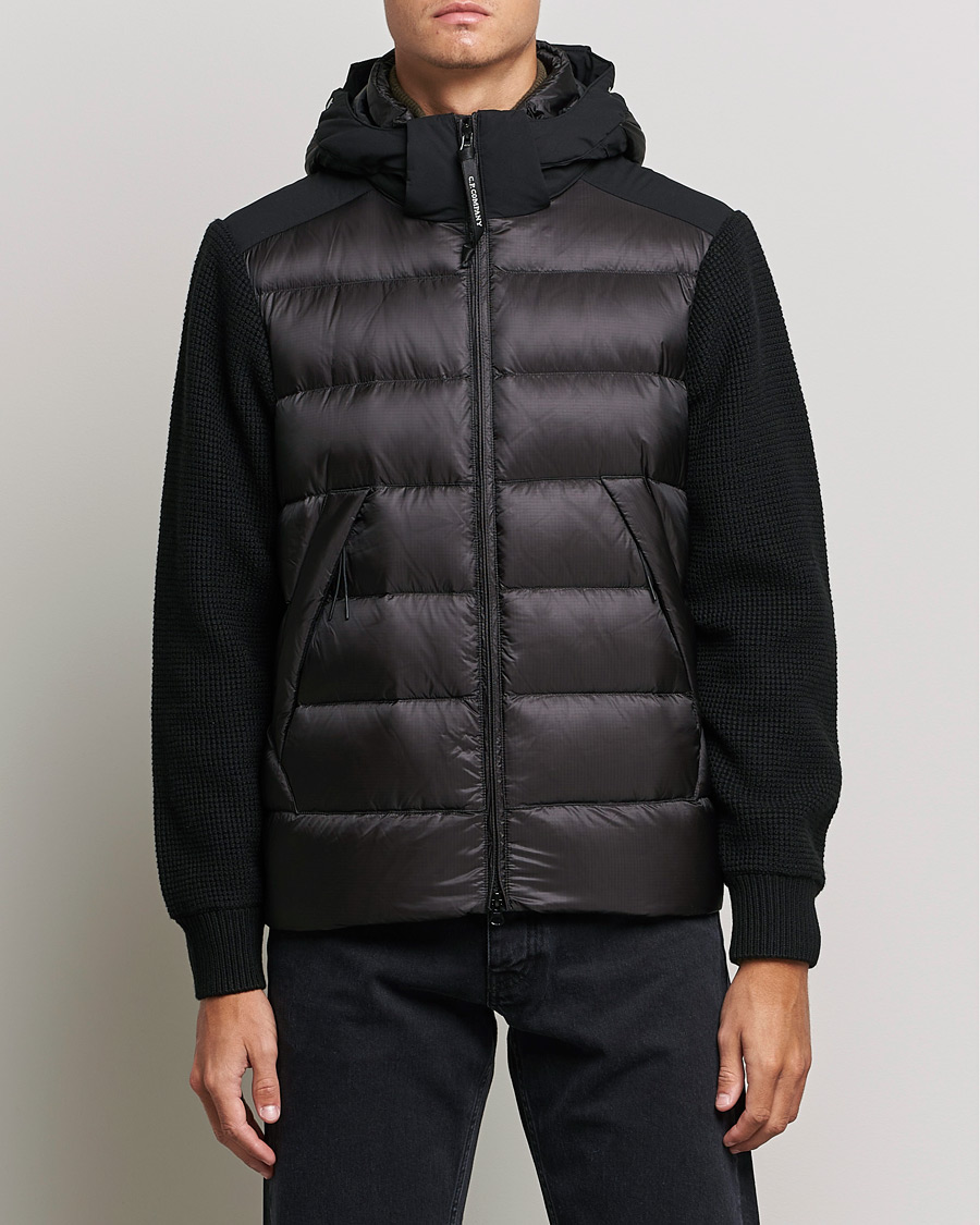 C.P. Company Merino Nylon Mixed Hybrid Jacket Black at CareOfCarl.com