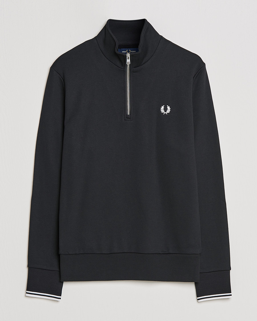 Fred perry half zip logo sweatshirt sale