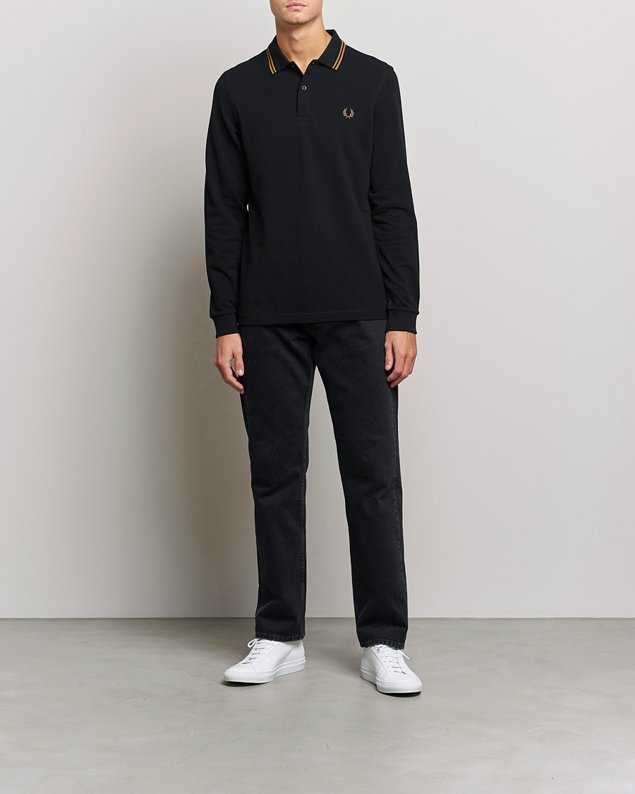 Fred Perry Long Sleeve Twin Tipped Shirt Black at CareOfCarl.com