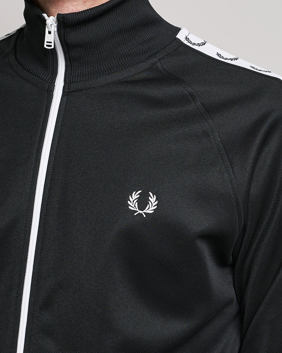 Fred Perry Taped Track Jacket Black at CareOfCarl.com