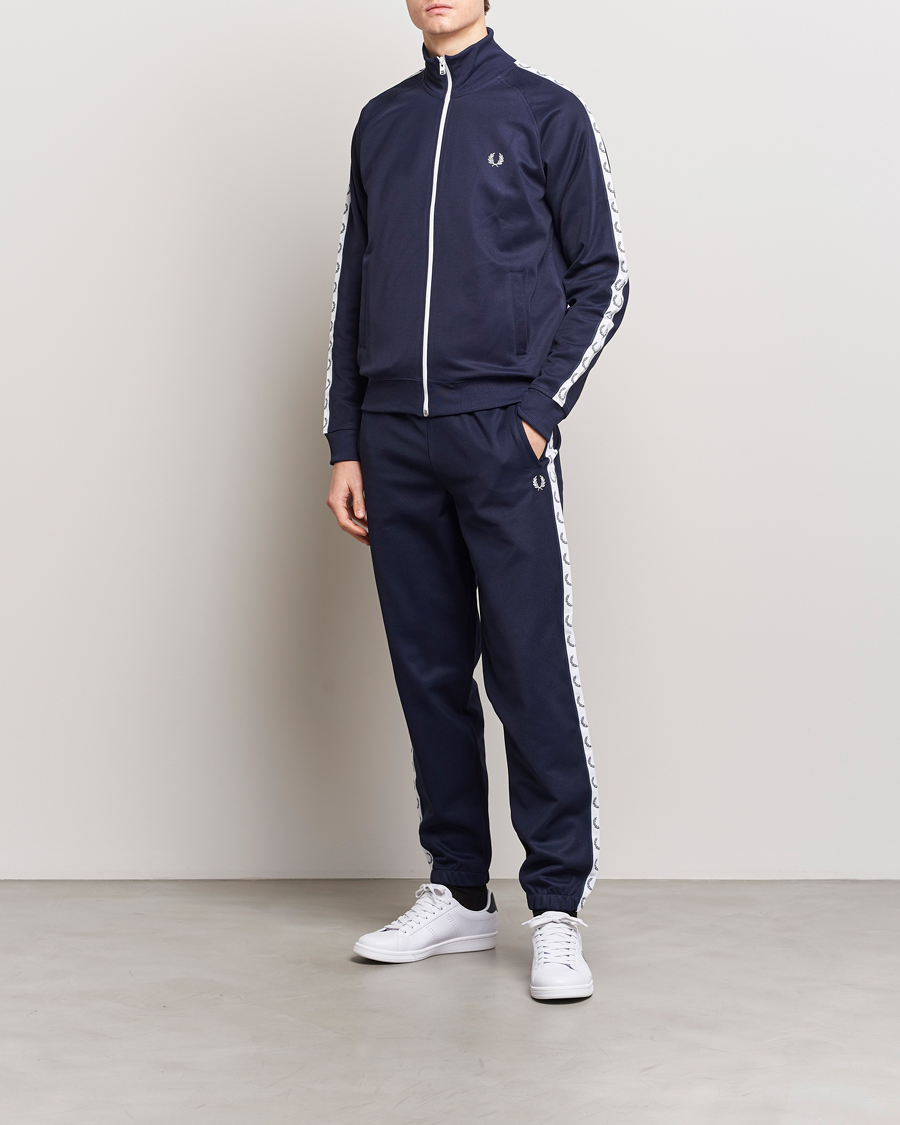 Fred Perry Taped Track Jacket Carbon blue at CareOfCarl