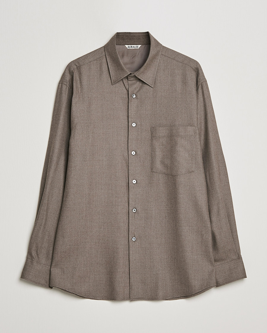 Auralee Super Light Wool Shirt Dark Brown at CareOfCarl.com