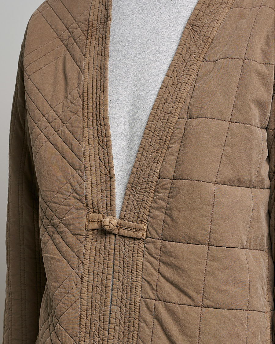 Snow Peak Patchwork Quilted Noragi Jacket Brown at CareOfCarl.com