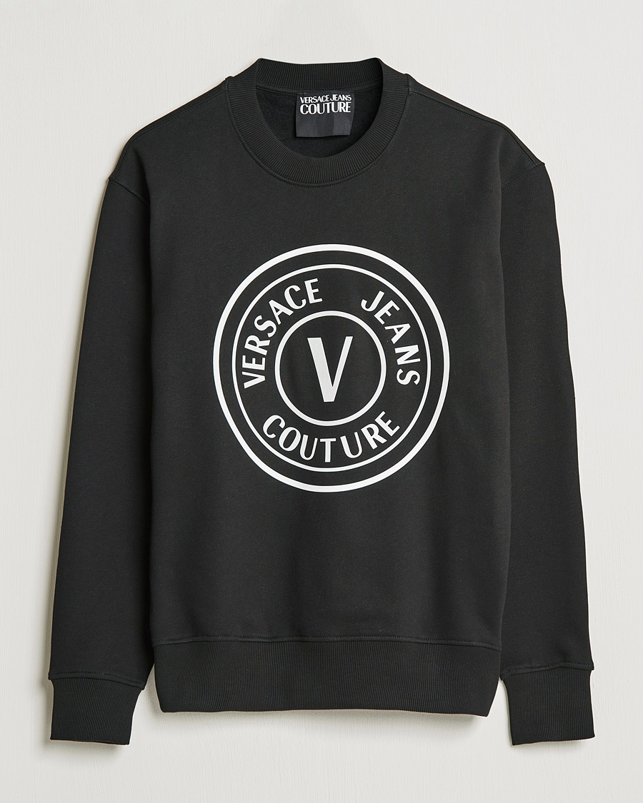 Versace Jeans Couture Big V Emblem Sweatshirt Black at CareOfCarl.com