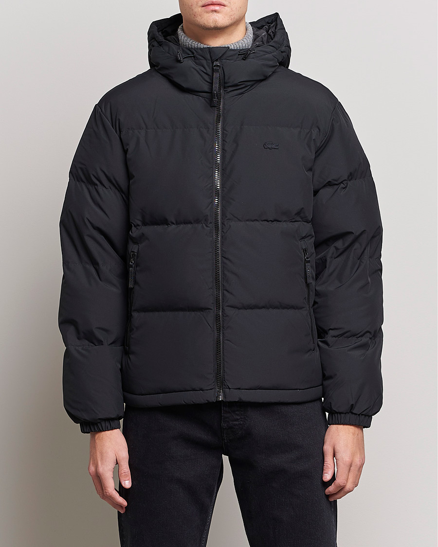 Lacoste Hooded Lightweight Jacket Black at CareOfCarl