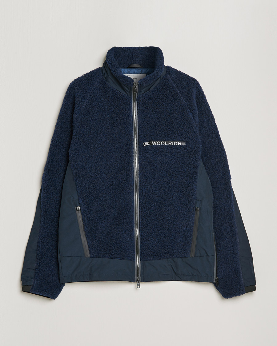 Woolrich Sherpa Hybrid Jacket Melton Blue at CareOfCarl.com