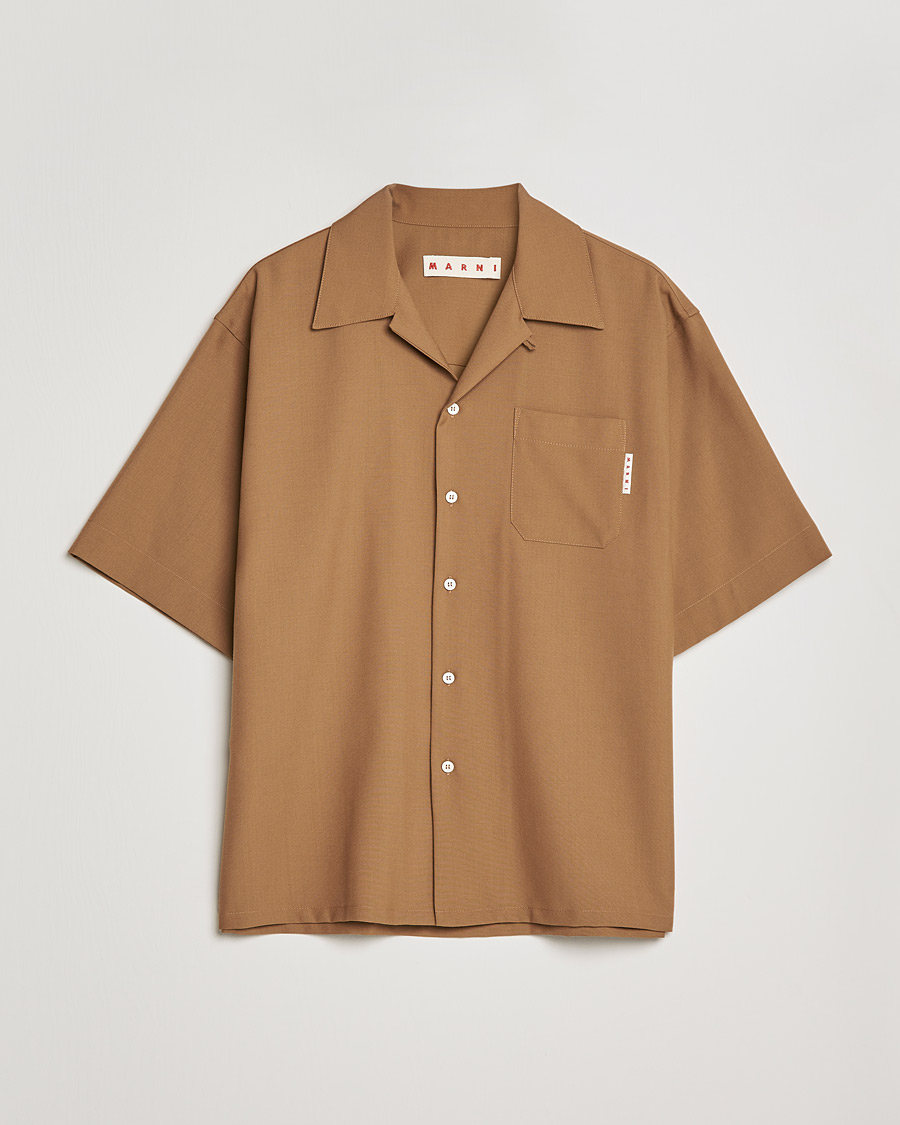 Marni Tropical Wool Bowling Shirt Beige at CareOfCarl.com