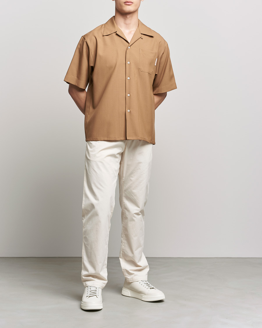 Marni Tropical Wool Bowling Shirt Beige at CareOfCarl.com