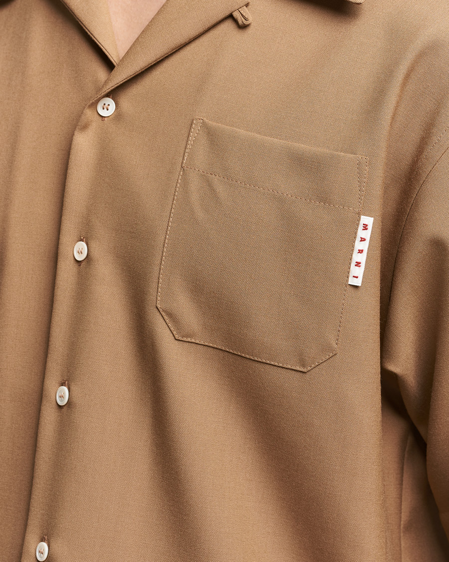 Marni Tropical Wool Bowling Shirt Beige at CareOfCarl.com