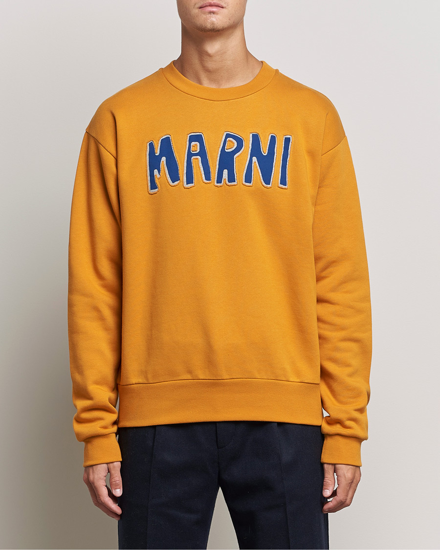 Marni Brushed Logo Sweatshirt Yellow at CareOfCarl.com