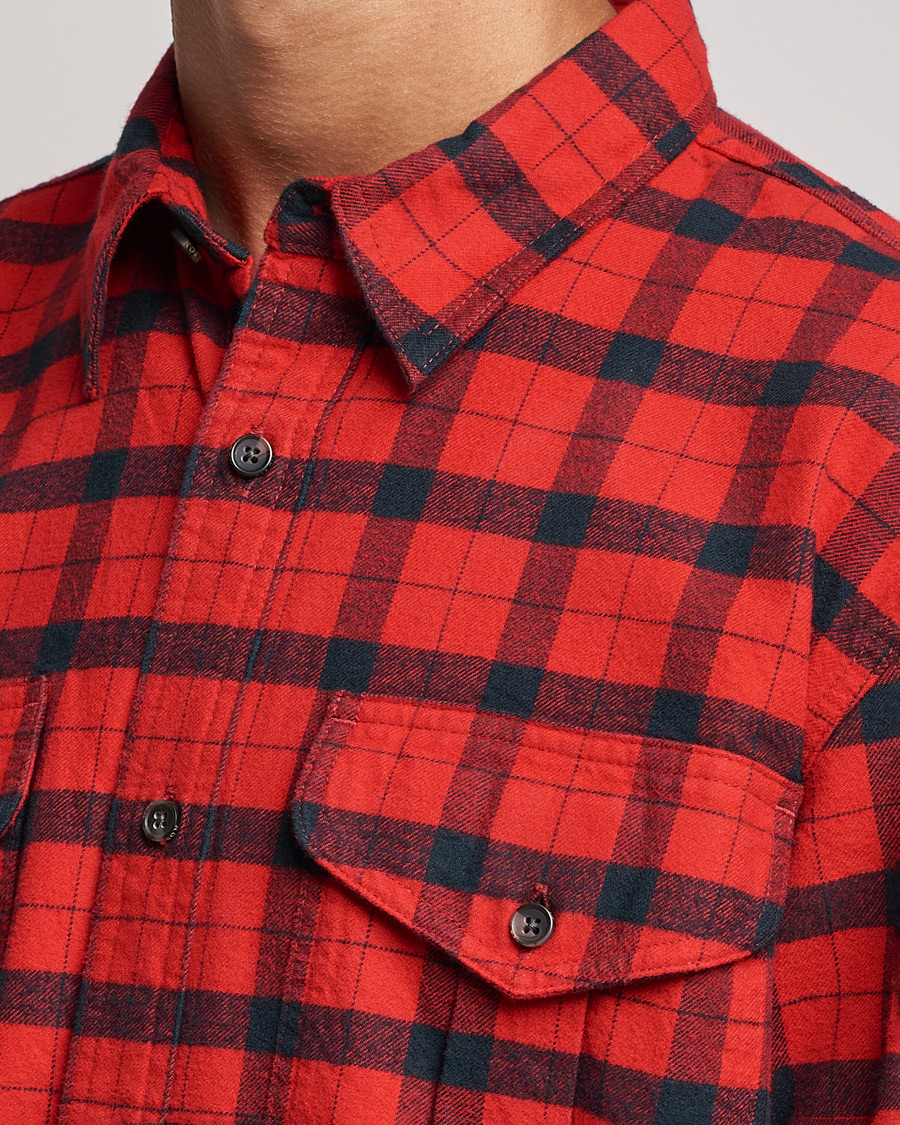 CC FILSON Men L Plaid Red Flannel Alaskan high quality Guide Long Sleeve Button Shirt Large