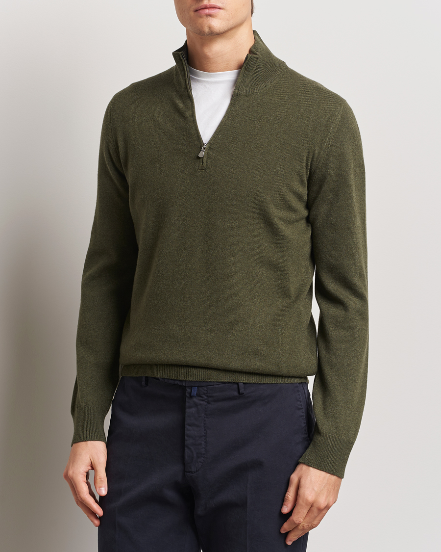 Gran Sasso 1/4 sold Zip Army Green Knit Pullover