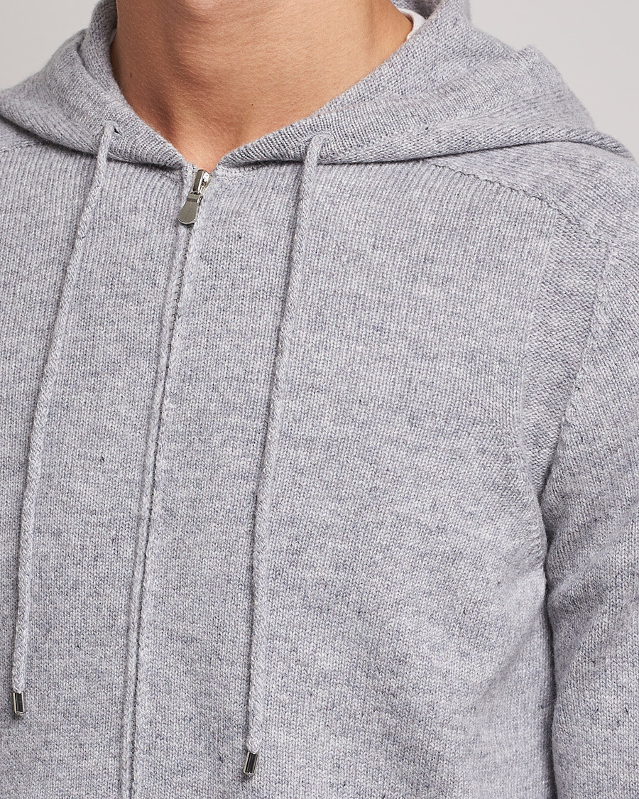 Grey wool hoodie sale