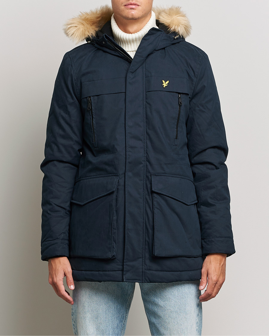 Lyle Scott Winter Weight Micro Fleece Parka Dark Navy at CareOfCarl