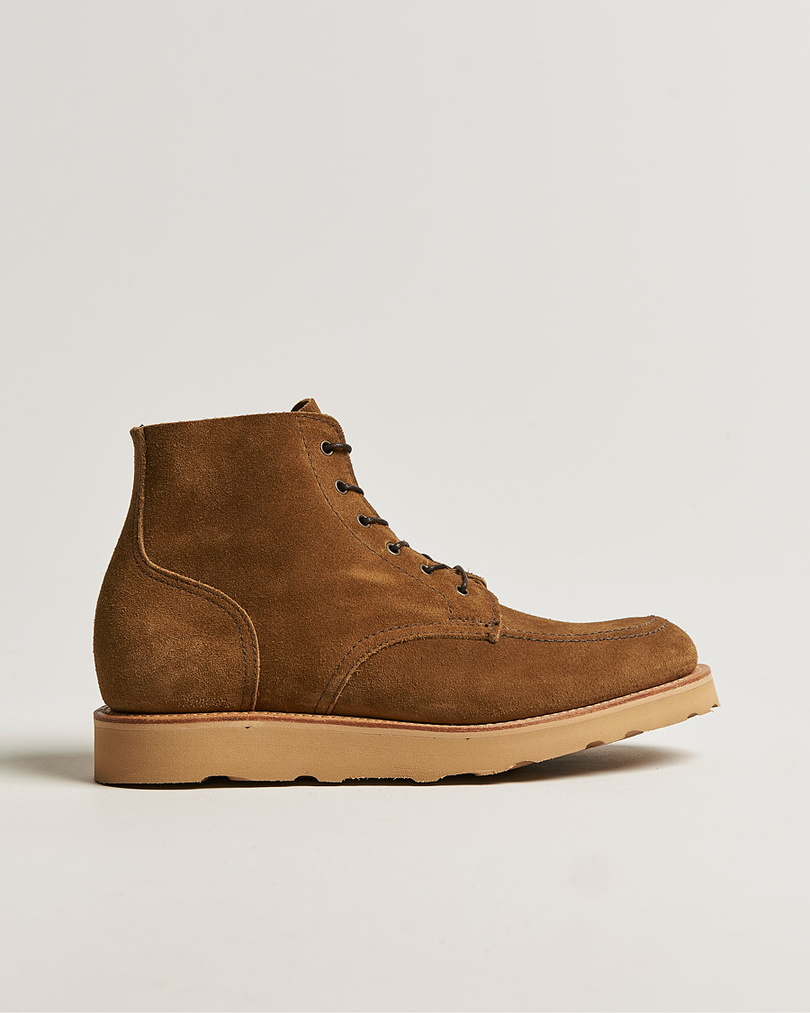Sanders Wilson Unlined Apron Boot Tobacco Suede at CareOfCarl.com